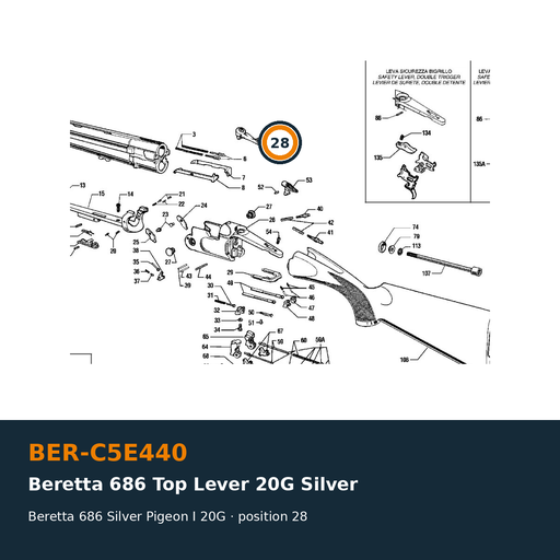 [BER-C5E440] Beretta 686 Top Lever 20G Silver