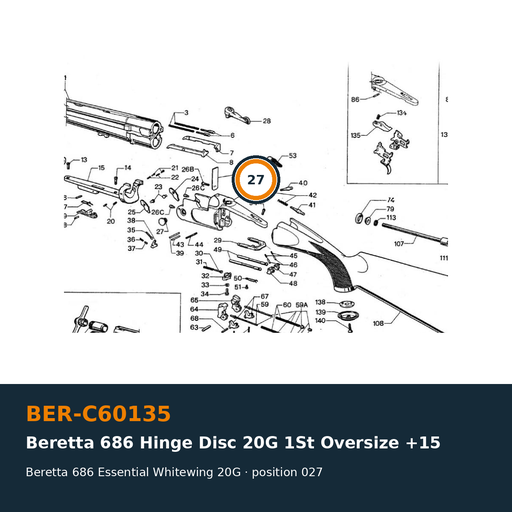 [BER-C60135] Beretta 686 Hinge Disc 20G 1st Oversize +15