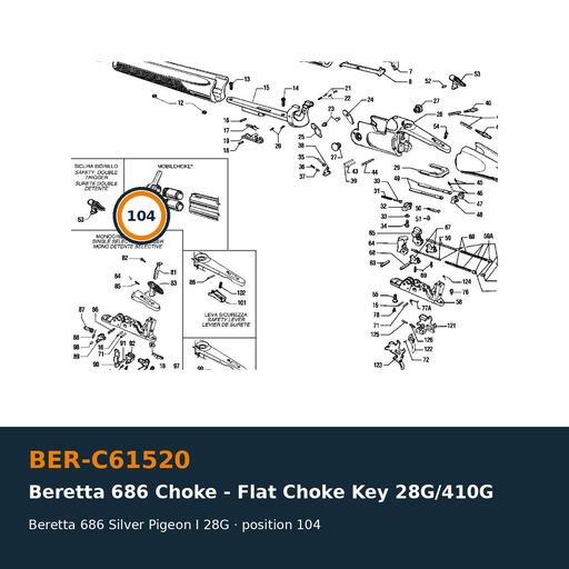 [BER-C61520] Beretta 686 Choke - Flat Choke Key 28G/410G