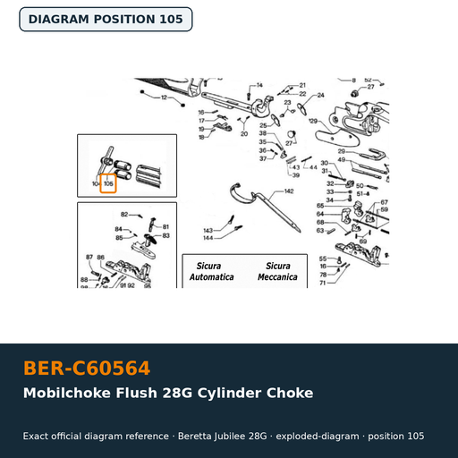 [BER-C60564] Beretta Mobilchoke Flush 28G Cylinder Choke