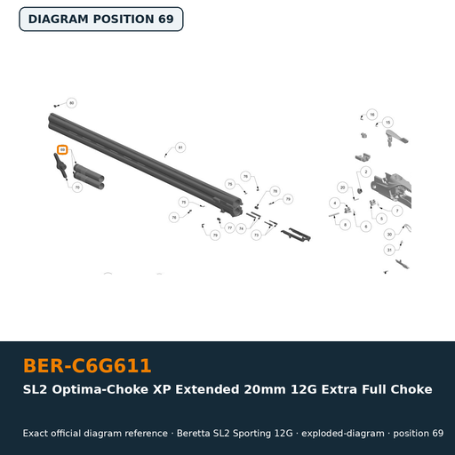 [BER-C6G611] Beretta SL2 Optima-Choke XP Extended 20mm 12G Extra Full Choke