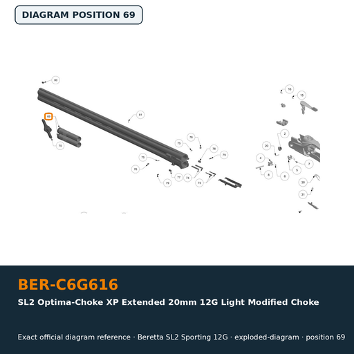 [BER-C6G616] Beretta SL2 Optima-Choke XP Extended 20mm 12G Light Modified Choke
