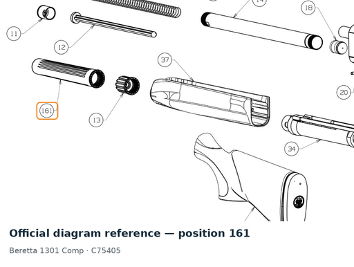 [BER-C75405] Beretta 1301 Series Magazine Extension Cap (+3)
