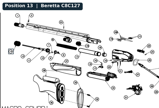 [BER-C8C127] Beretta A400 Multitarget Forend Nut