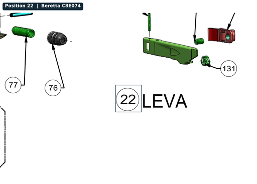 [BER-C8E074] Beretta A400 Cartridge Latch 3.5 Plus LH