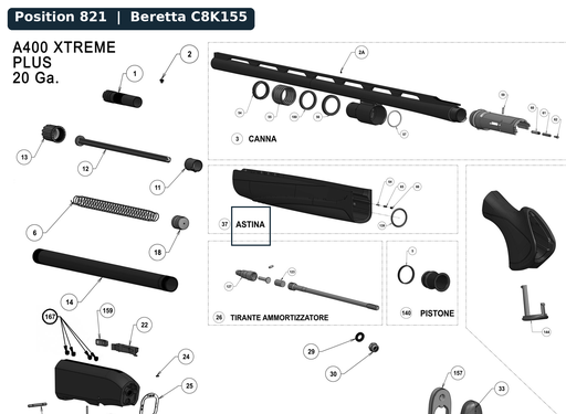 [BER-C8K155] Beretta A400 Xtreme Plus Forend 20GA MAX7