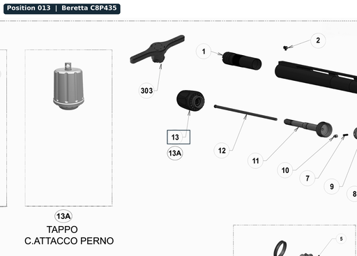 [BER-C8P435] Beretta A400L Forend Nut Balance 12G