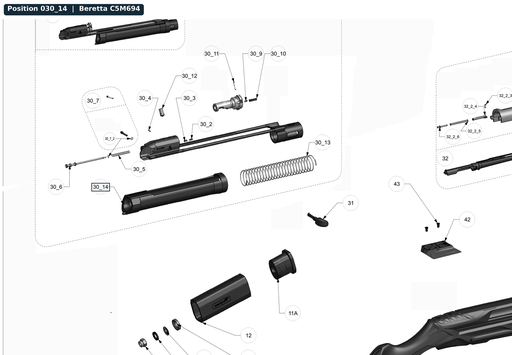 [BER-C5M694] Beretta AX800 Recoil Spring Plastic Shroud