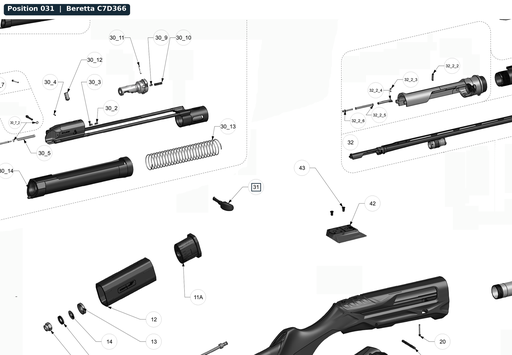 [BER-C7D366] Beretta AX800 Bolt Handle