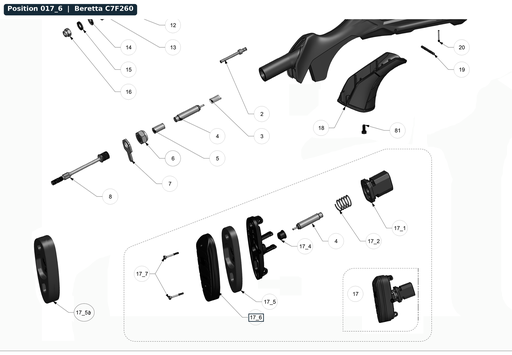 [BER-C7F260] Beretta AX800 Recoil Pad 20MM