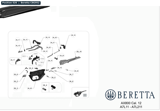 [BER-C8G952] Beretta AX800 Trigger Group Assembly