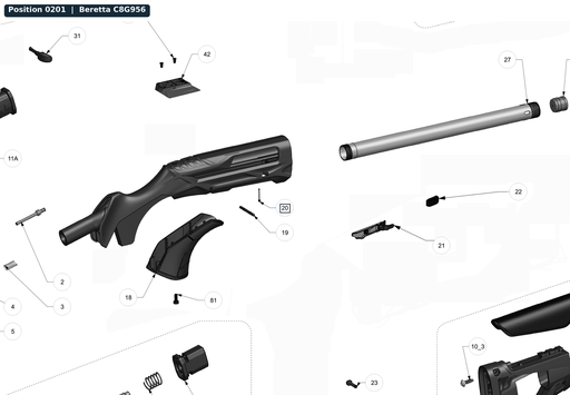[BER-C8G956] Beretta AX800 Cartridge Latch Assembly